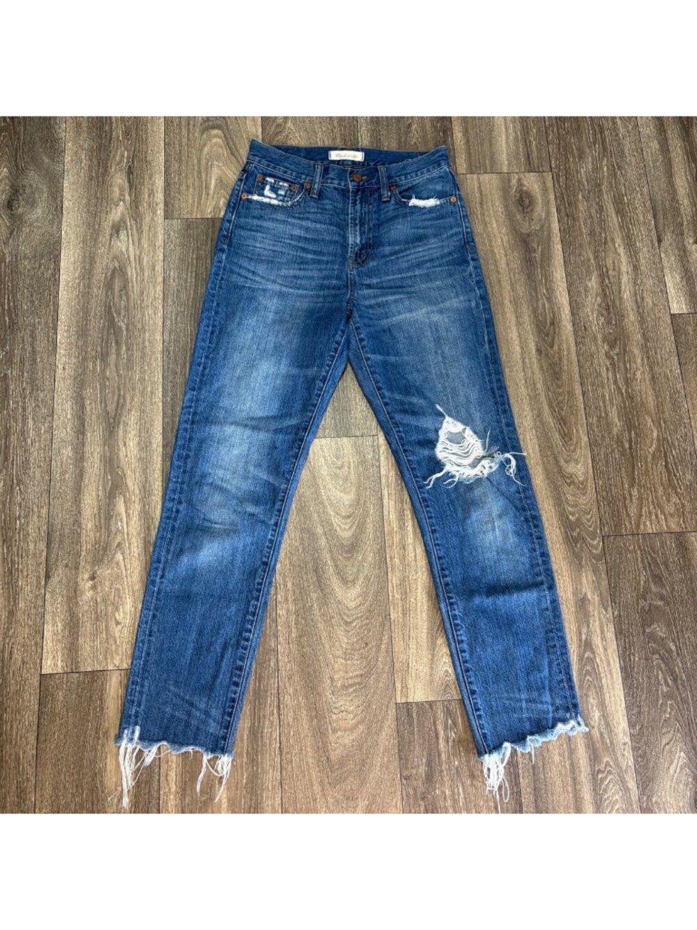 Madewell The Perfect Summer Jeans Women's Size 25 Distressed High-Rise Raw Hem